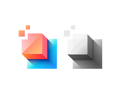 Cube 3d abstract brand clean cube design digital geometric logo mark minimalist monochrome tech