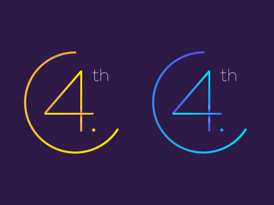 Fourth agency anniversary creative four fourth gradient modern number simple sleek thin ui ux