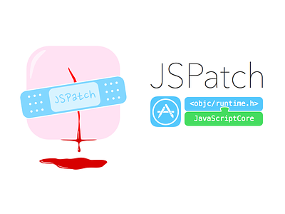 A logo for JSPatch banner javascript logo objc opensource patch