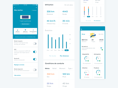 Michelin Driving App app application auto automotives car dashboard driving graph navigation product design riding trip ui uiux