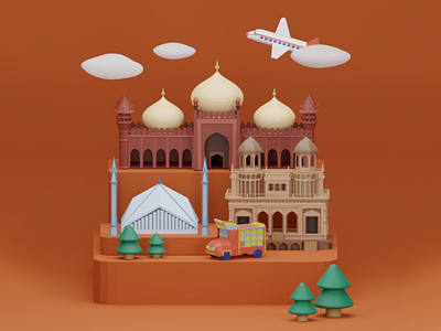 3D Miniature Pakistan 3d 3d art 3d artist 3d design blender design graphic design landmark pakistan
