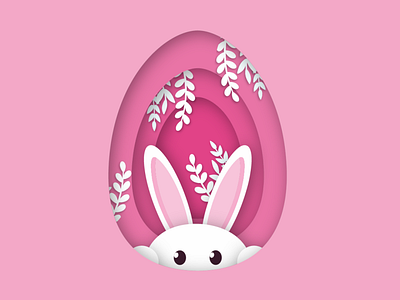 Happy Easter! 🐰 cute design easter easter day graphic graphic design illustration pink rabbit