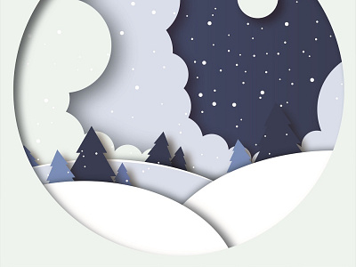 snow illustrator papercut snow