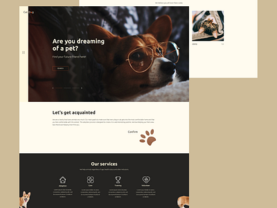 Website for animal shelter 🐾 animals cats design dogs minimal shelter ui ux web webdesign website