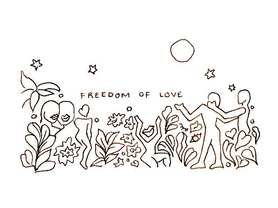 Freedom of Love illustration lgbtq love mural pride sketch