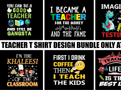 Teacher t shirt design bundle