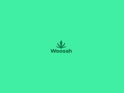 Woosah logo cannabis cannabis logo design flat icon logo minimal vector