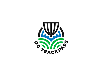 Dg trackpass logo design disc golf illustration logo minimal vector