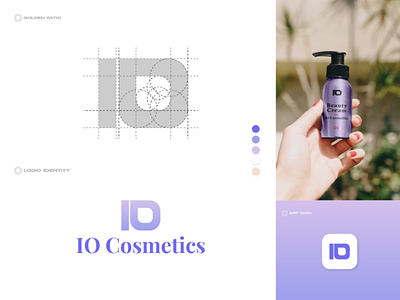 IO Cosmetics Logo 2d 3d animation branding design graphic design icon illustration logo motion graphics typography ui ux vector