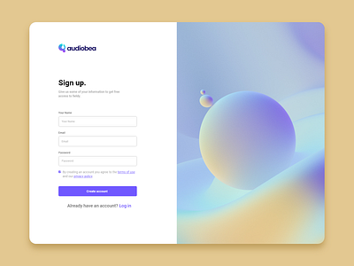 audiobea sign up form