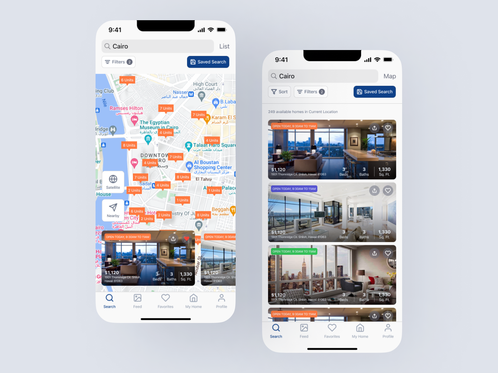 Renta Rent Property Mobile App UI Kit (Map/List view) by Sayed