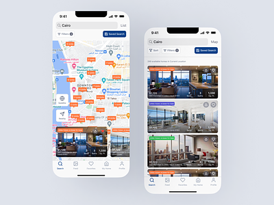 Renta - Rent Property Mobile App UI Kit (Map/List view)