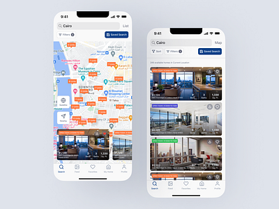 Renta - Rent Property Mobile App UI Kit (Map/List view)