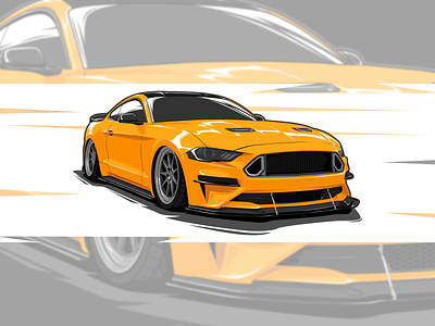 Ford Mustang GT automotive automotive design car car design car illustration ford mustang illustration muscle cars musclecar race car sportcar supercars vector vector automotive vector car vectorart