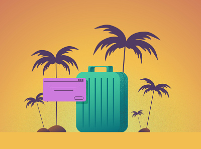 travel bag illustration palm trees travel bag traveling vector