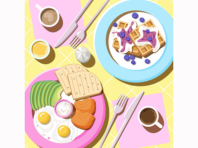 Breakfast breakfast eggs eggsellent food illustration morning mood