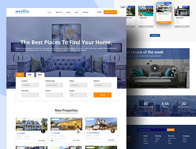 Real Estate landing page figma house landingpage realestate site design sitemap ui design uiux webdesign website xd