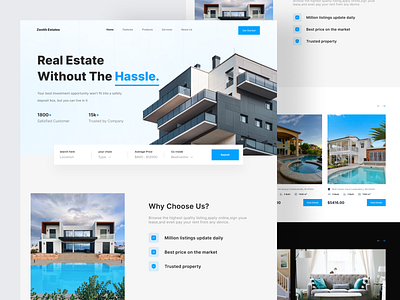 Zenith Estate- Real Estate Landing Page design dribbblers figma home homepage landing landingpage real estate realestate ui uidesign uiux userexperience userinterface ux webdesign