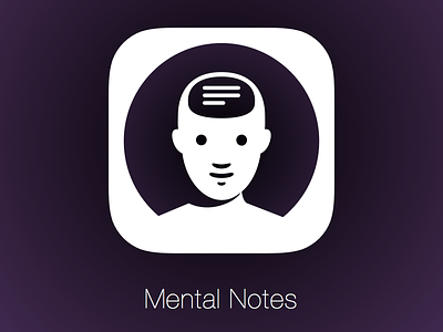 Mental Notes for iOS icon brain icon ios ios7 purple sketch white