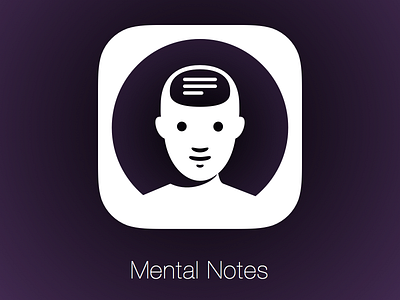 Mental Notes for iOS icon brain icon ios ios7 purple sketch white
