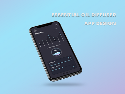 Essential Oil Diffuser App Design app design diffuser essential figma profile ripnevska statistics ui