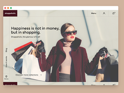 Shoppaholic e-commerce landing page.