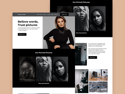 Shakara Studios (Photography Website) branding branding design contentdesign contentstrategy design designer figmaafrica hero section heropage interactiondesign photographylandingpage typography ui userexperiencedesign uxui webflowdesigner