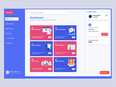 Eazzy fintech/logistic dashboard