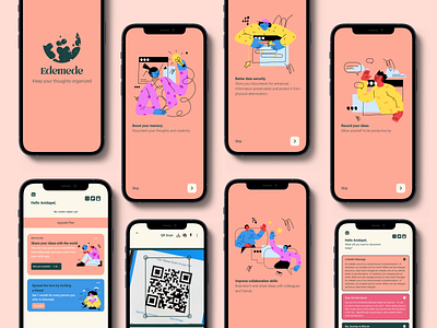 Edemede Productivity Onboarding Screens branding design contentdesign design figmaafrica illustration ui ux