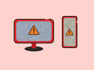 TV and Mobile Warning Illustration