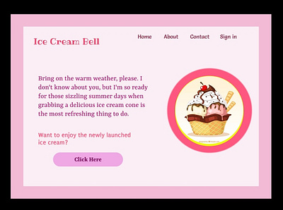 Ice Cream Landing Page dailyui dailyuichallenge design typography ui ui design uidesign web