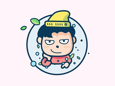 a naughty boy app boy circular cute fashion hat illustration lively ui