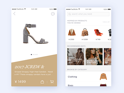 Some concept draft of Taoshijie app fashion illustrator phone shopping ui ux