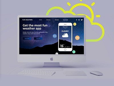 Weather App Landing Page app design illustration ui uidesign uiux ux uxdesign vector web