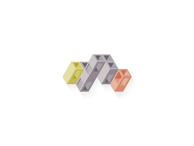 Simple isometric deisgn flat isometric logo pastel