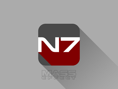 N7 Amor iOS icon / Mass Effect flat grey ios ison mass effect n7 red