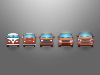 VW Transporter timeline car icon red transporter volksvwagen vw