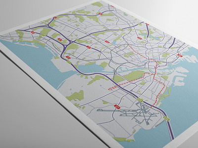 Map of Copenhagen Denmark colors map road roadmap vector