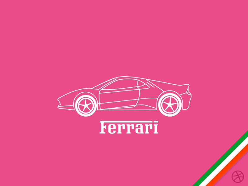 Ferrari SP12 dribbble ferrari gif pink vector