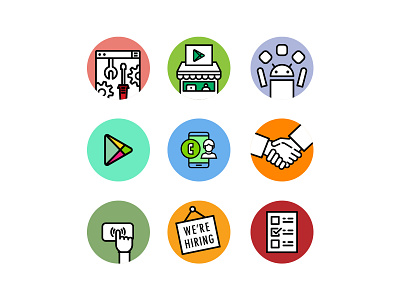 Icons for website android app colorful colors icondesign icons round webicons