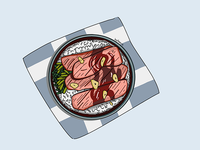 Japanese Food Donburi Illustration