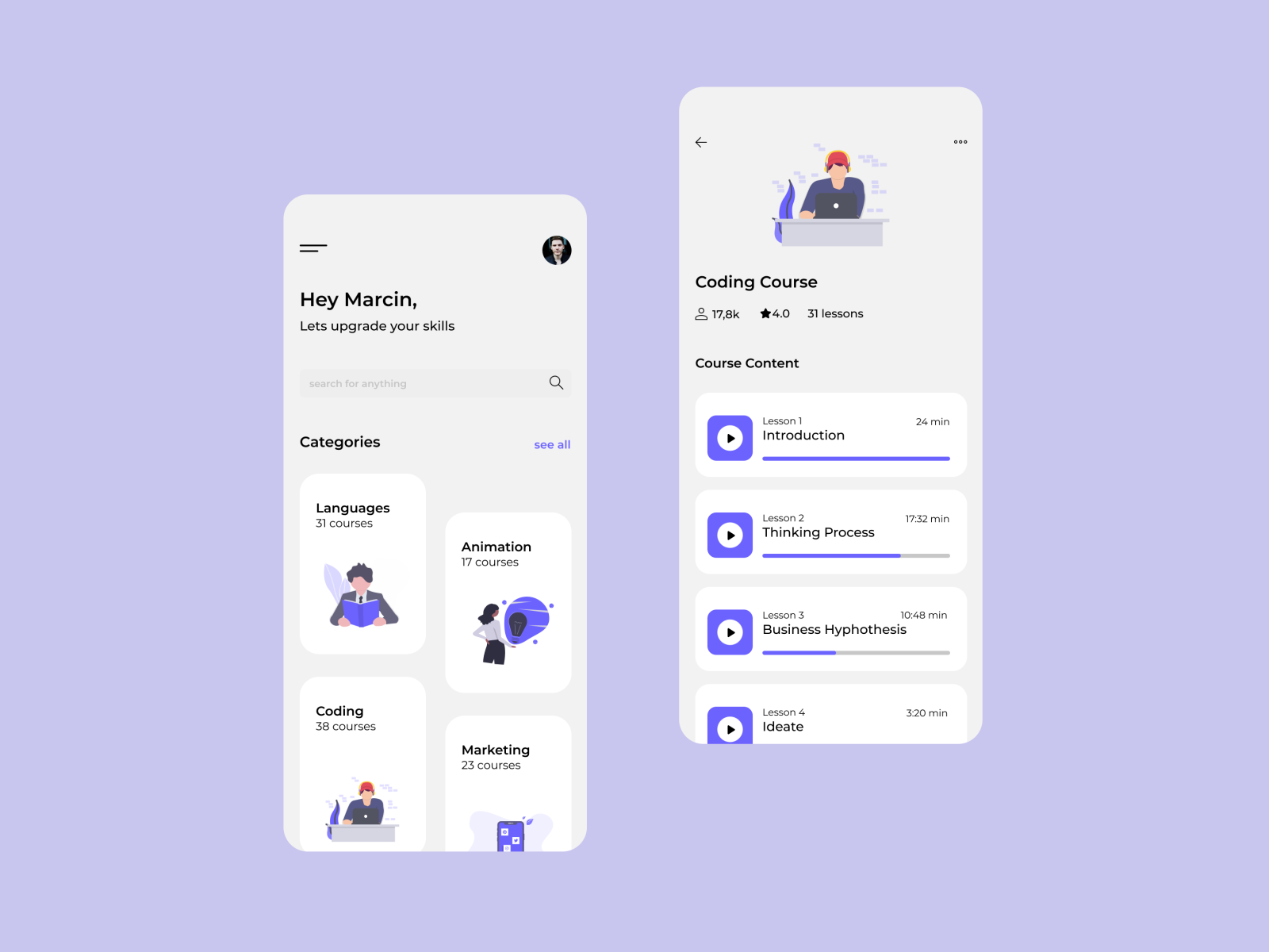 Course App - Mobile App Design By Marcin Ormaniec On Dribbble