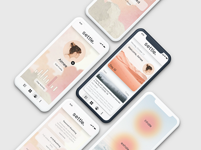 Settle | Breathing App airy app breathing clean desert feminine meditate meditation modern neutral wellness western yoga