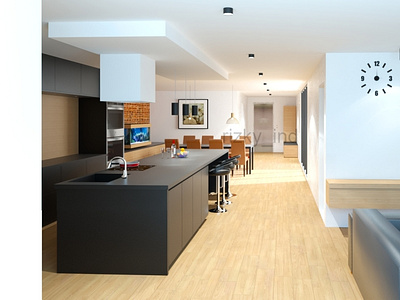 Apartment Kitchen (4th Sketchup Project) apartment kitchen blender interior design sketchup