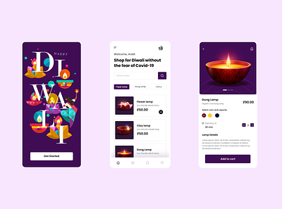 Easyshop for Diwali App adobe xd app branding design ui ux