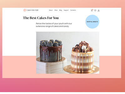 Cakes and Candy — Home page design flat ui ux web