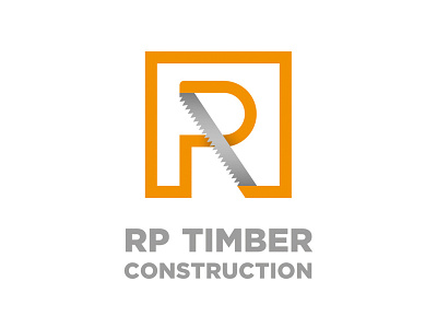 RP Timber blade branding construction icon logo orange rp saw square timber type