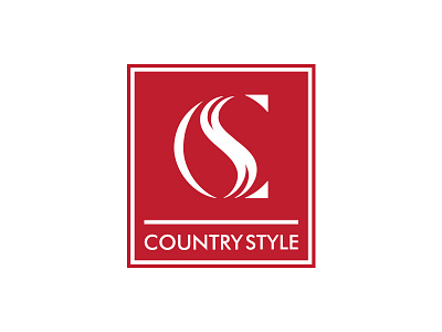 Country Style box branding clothing country cs ligature logo negative outdoors red square style