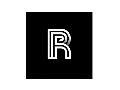 Concept logo design black line lines minimal mono r rejected rp simple stroke typography typologo
