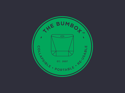 Bum Box box brand branding bum cardboard circle company icon logo recycle simple type